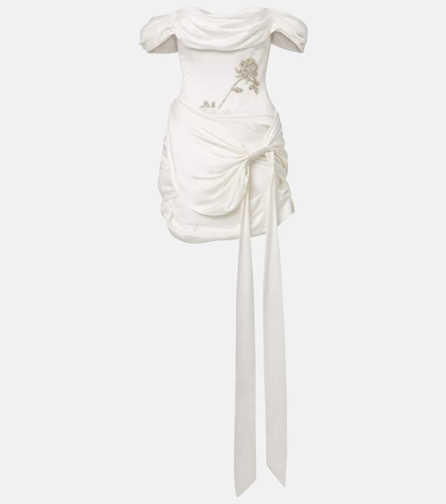 clio peppiatt paloma beaded draped minidress