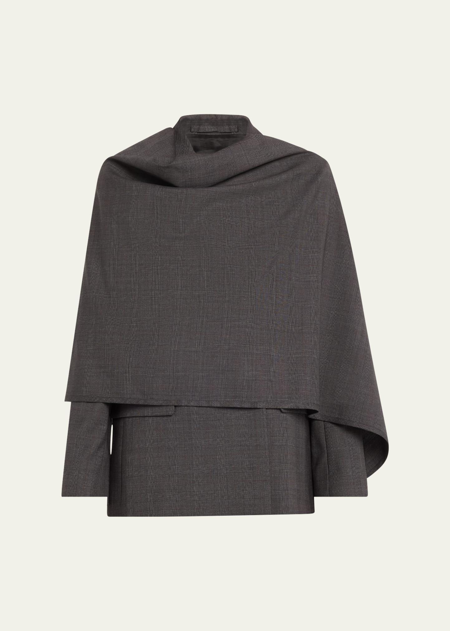 cloak double-breasted wool blazer