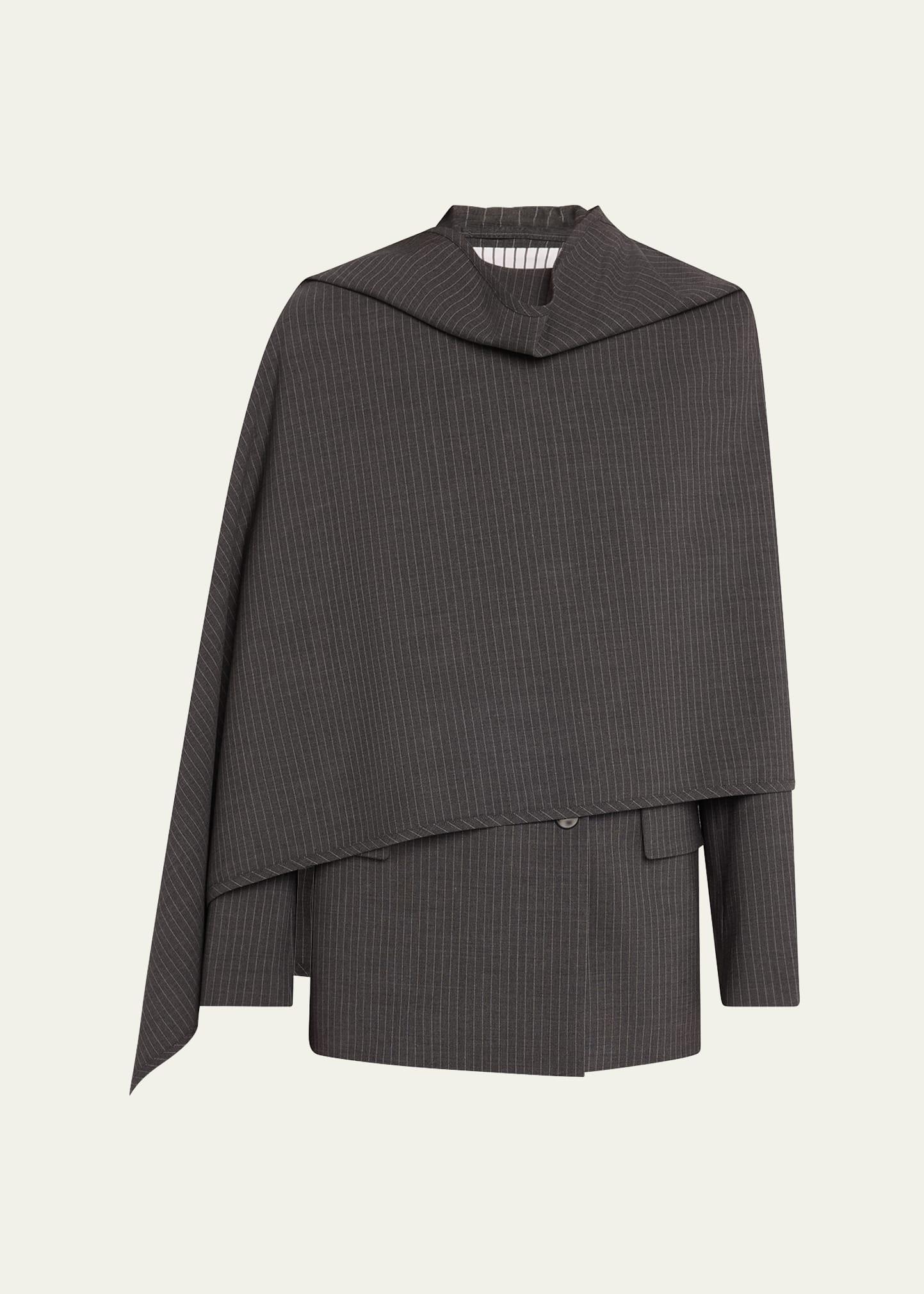 cloak double-breasted wool blazer