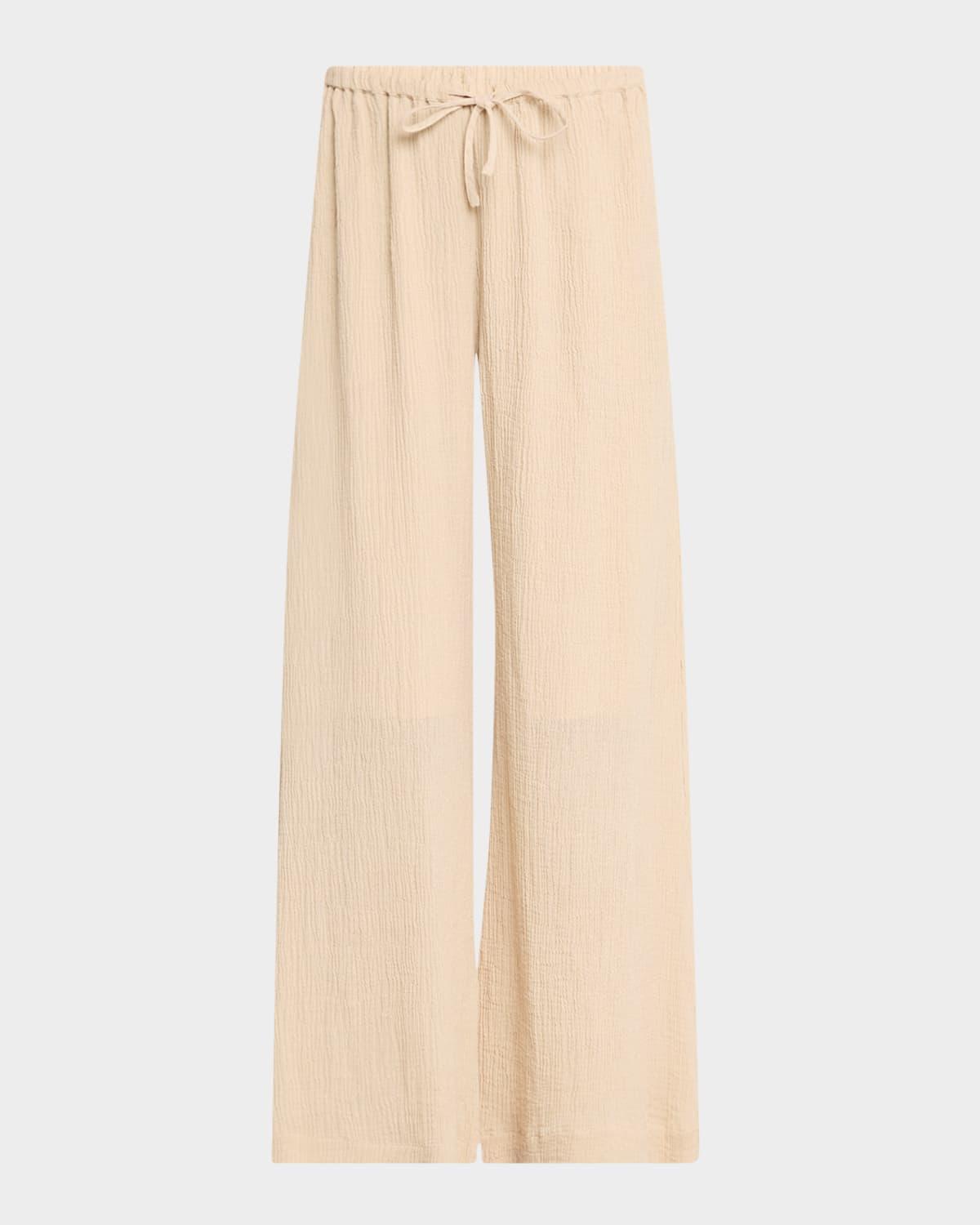 clorella gauzy wide-leg trousers