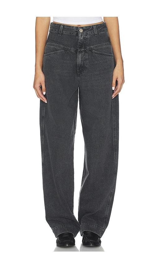 closed deni wide leg jeans in black.