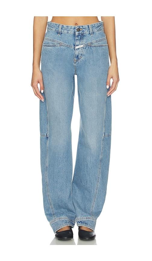 closed lira wide leg jeans in blue.
