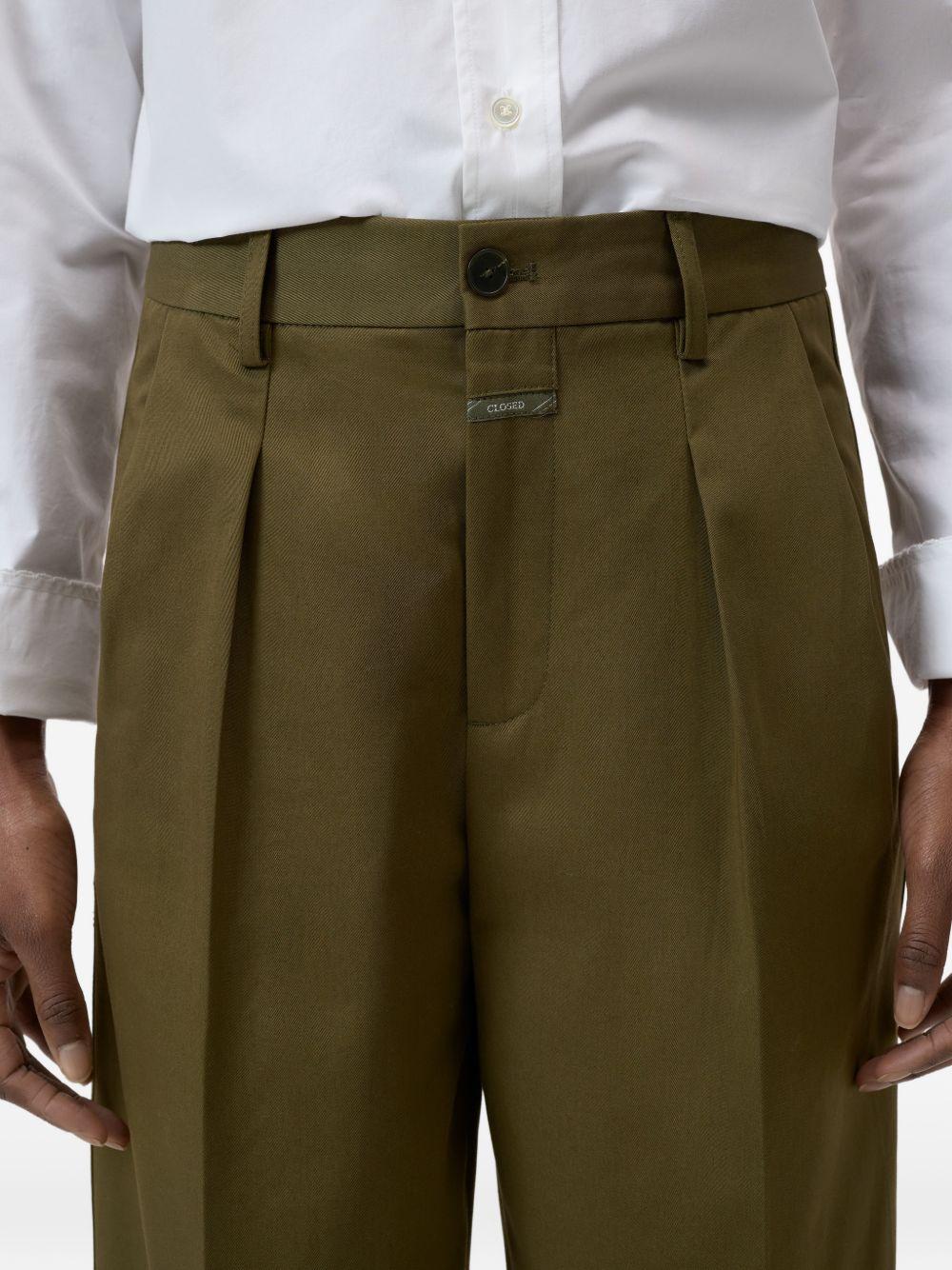closed trousers green cotton - women