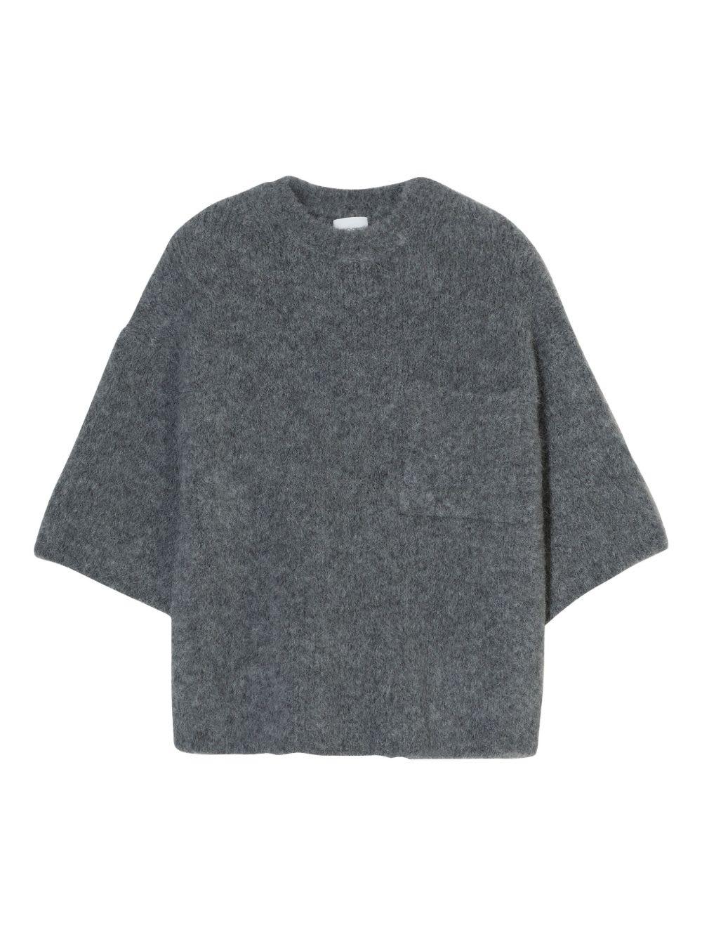 closed wool crewneck sweater
