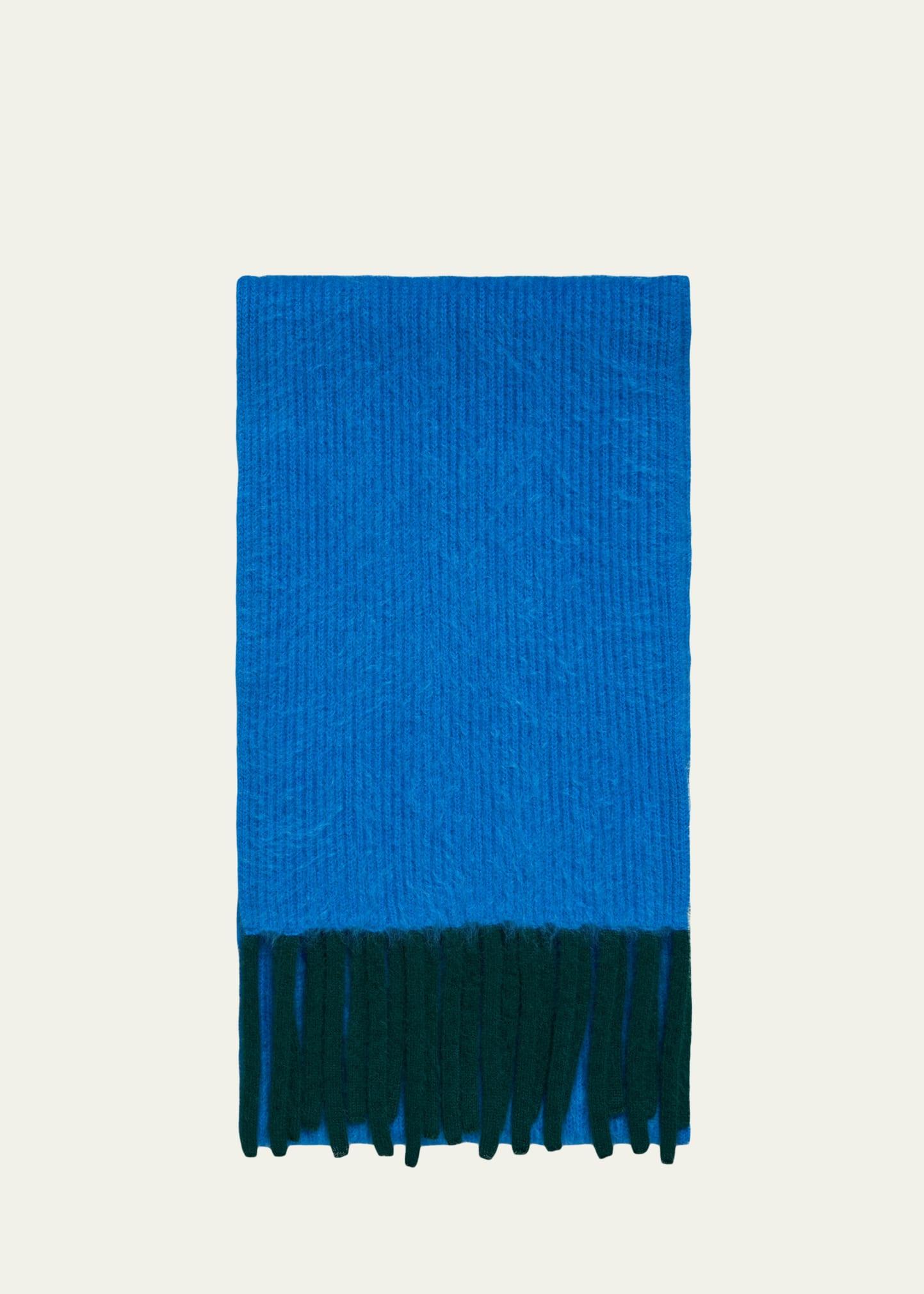 cloud cashmere rib fringe scarf