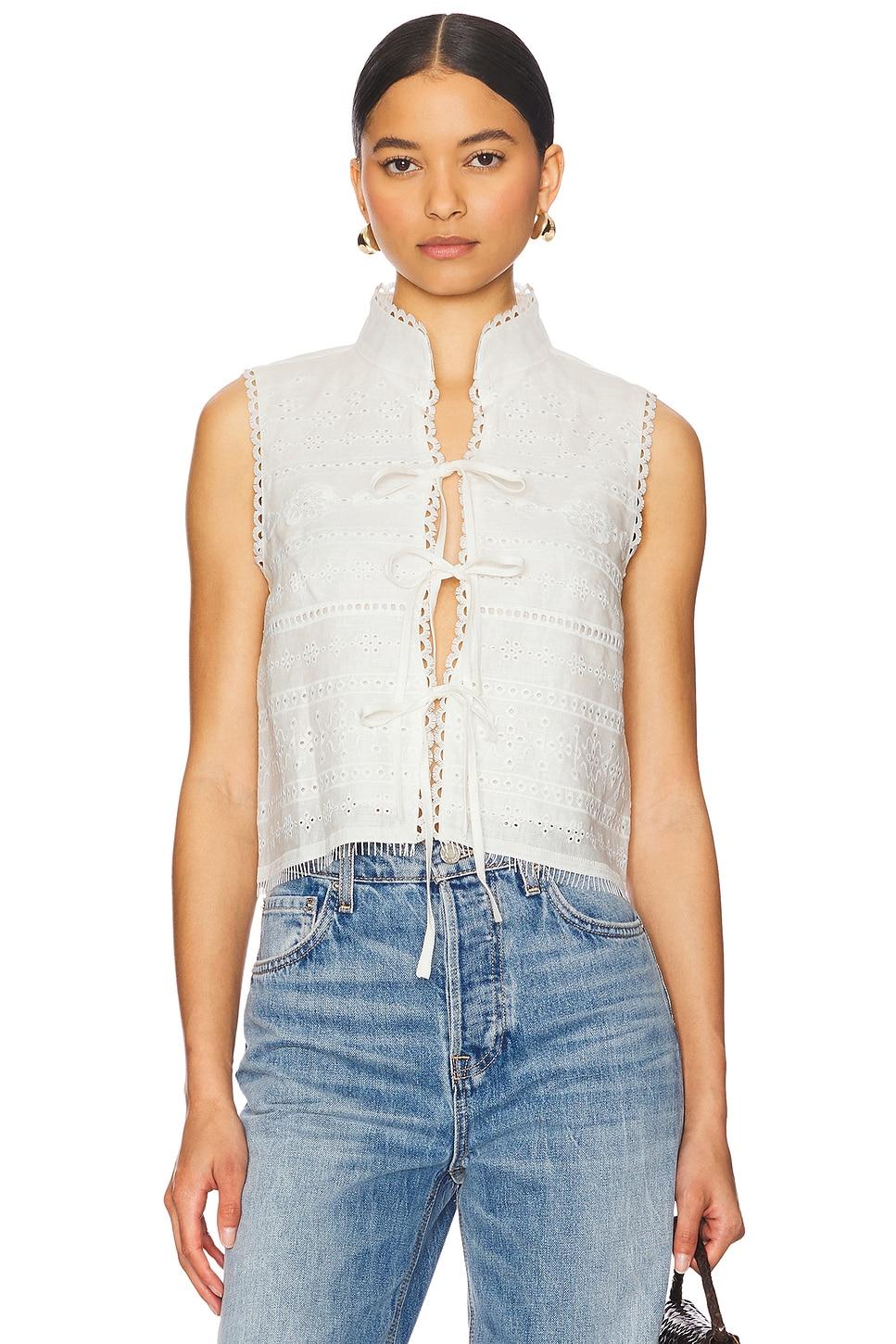 cloud embroidered top