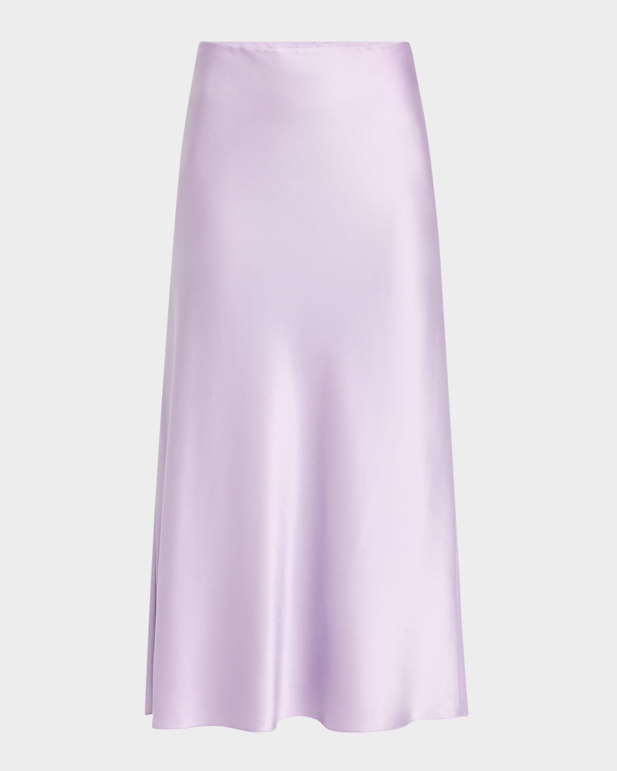clover stretch-silk slip skirt