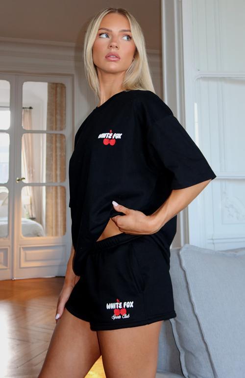club 14 cassie lounge shorts black