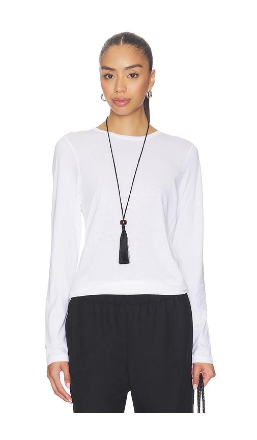 clyque philly long sleeve tee in white.
