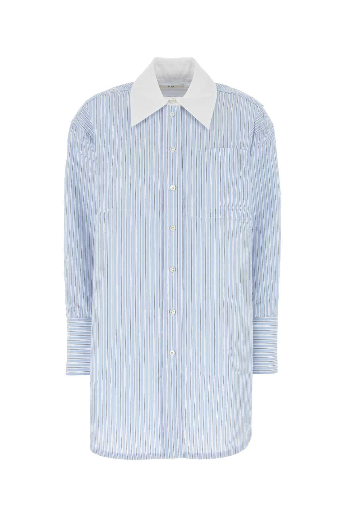 co embroidered poplin oversize shirt