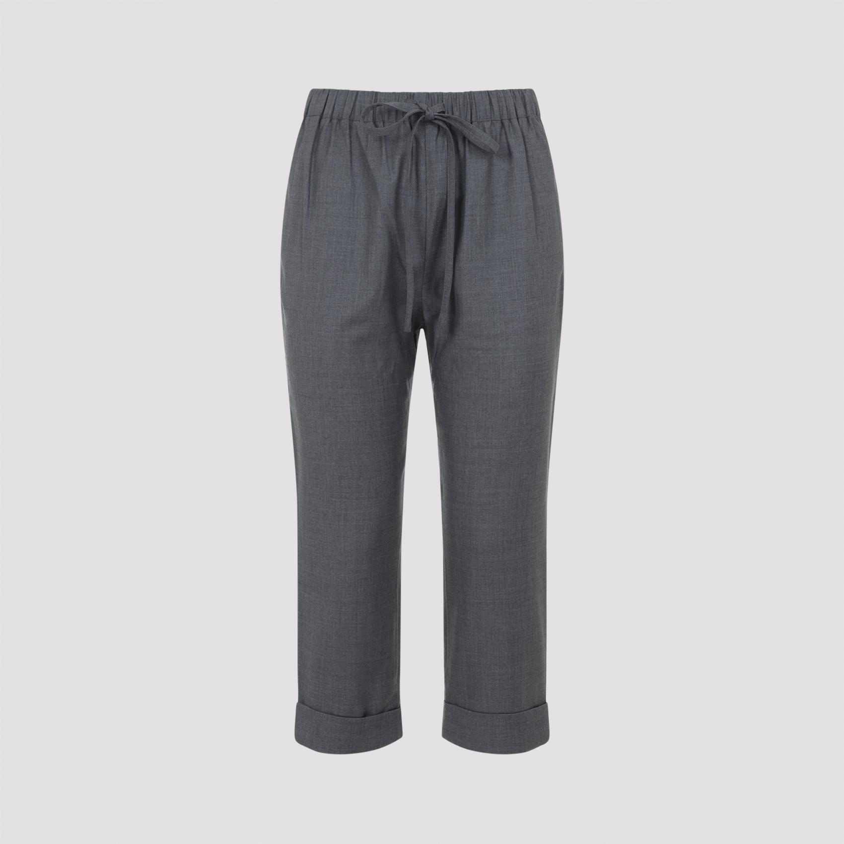 co turn-up cuff jogger grey wool pant - women