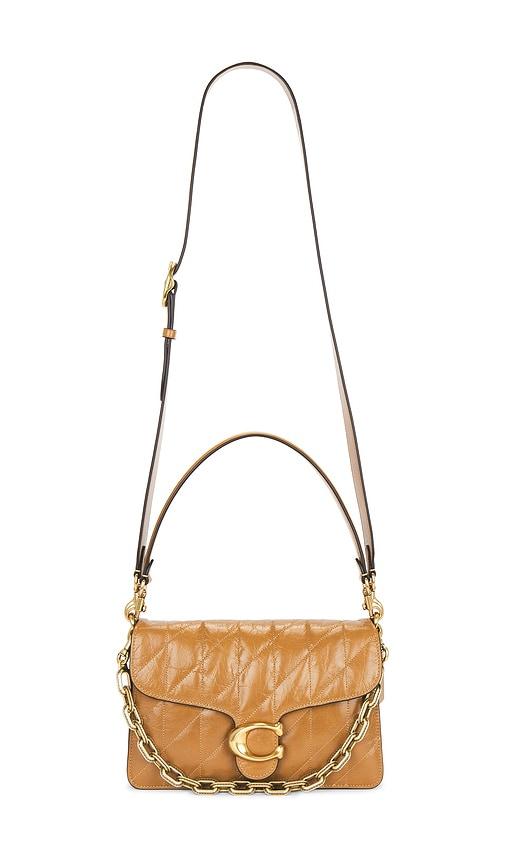 coach chain tabby bag in brown.