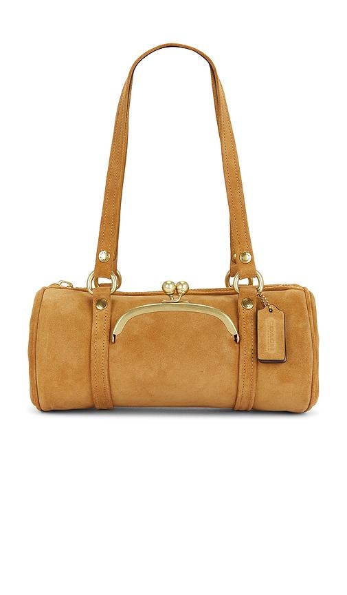 coach originals kisslock barrel bag 28 in brown.