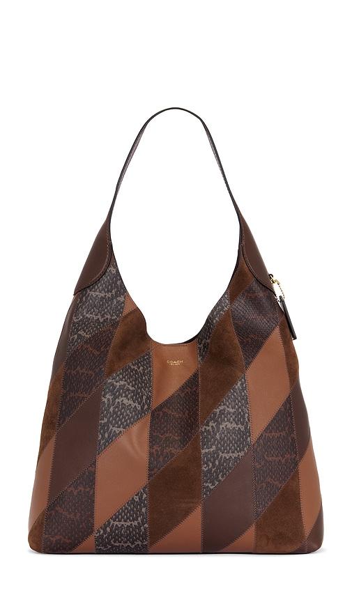 coach patchwork brooklyn 39 shoulder bag in brown.
