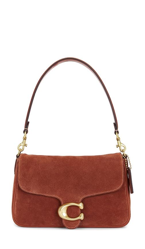 coach suede soft tabby shoulder bag in tan.