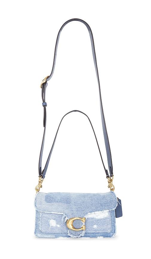 coach upcycled denim patchwork tabby shoulder bag in denim-light.