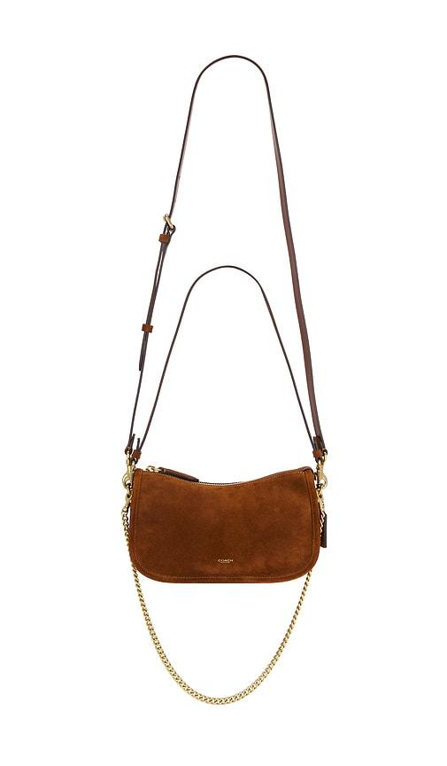 coach waverly shoulder bag in brown.