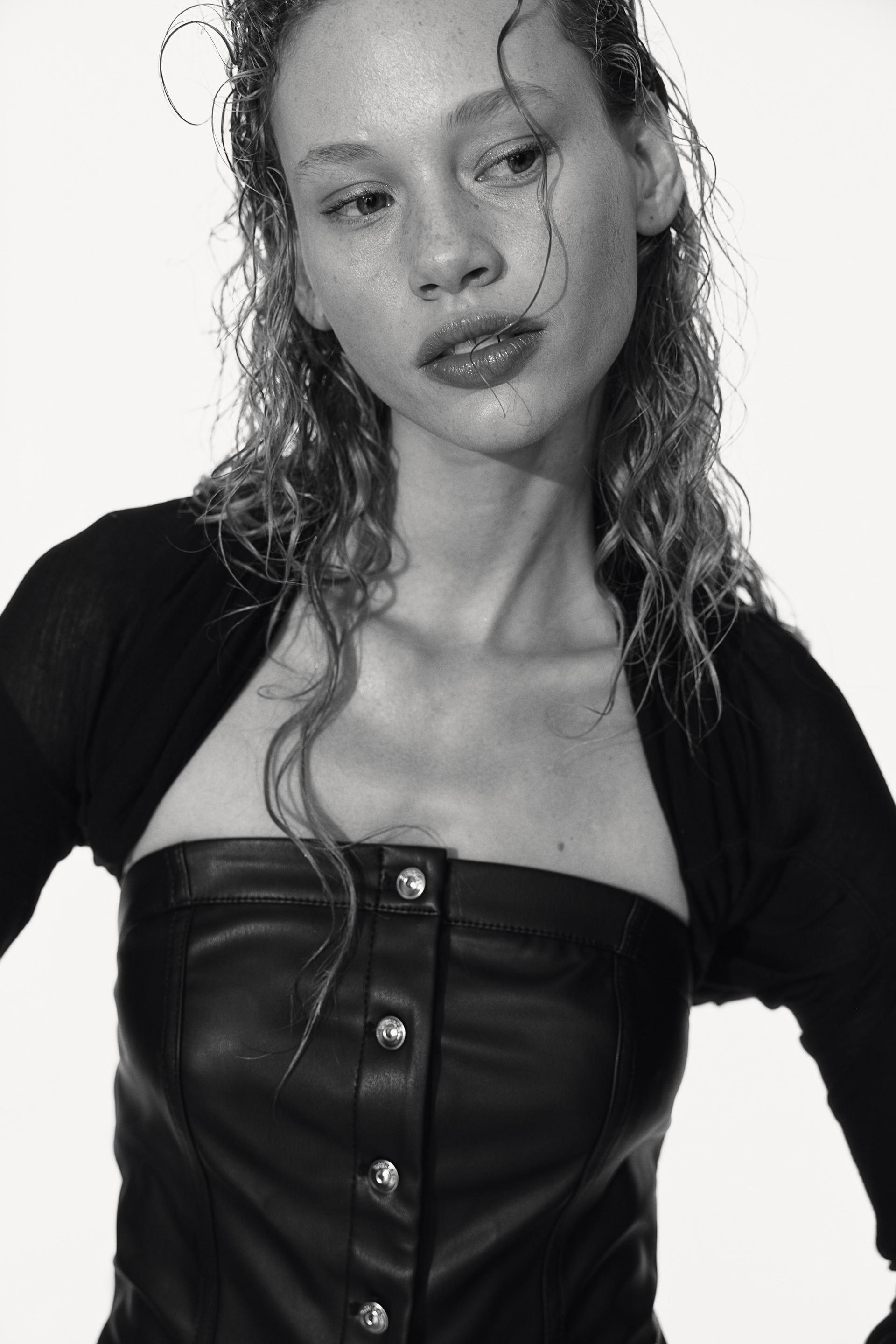 coated corset-style top