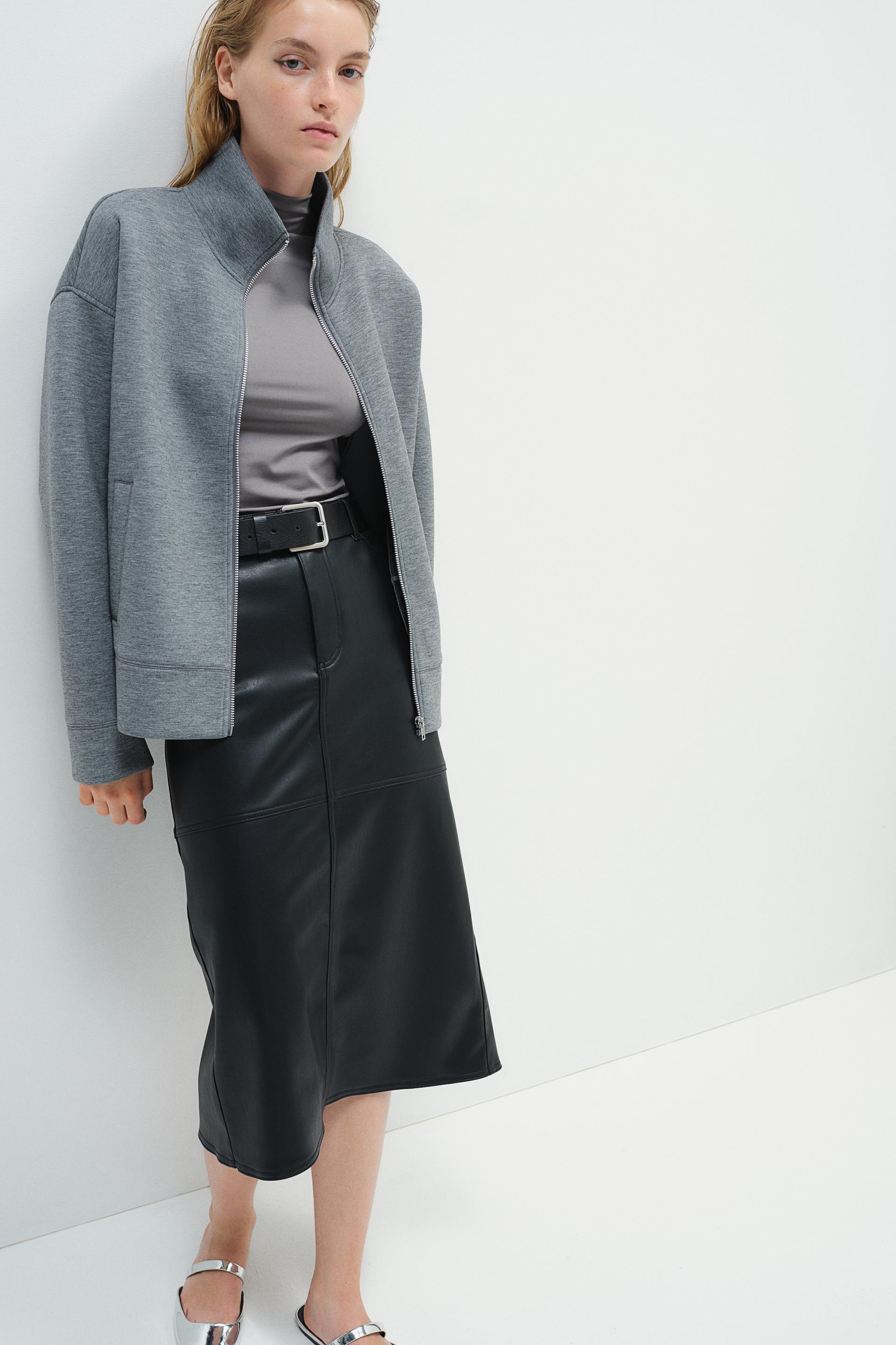 coated midi skirt