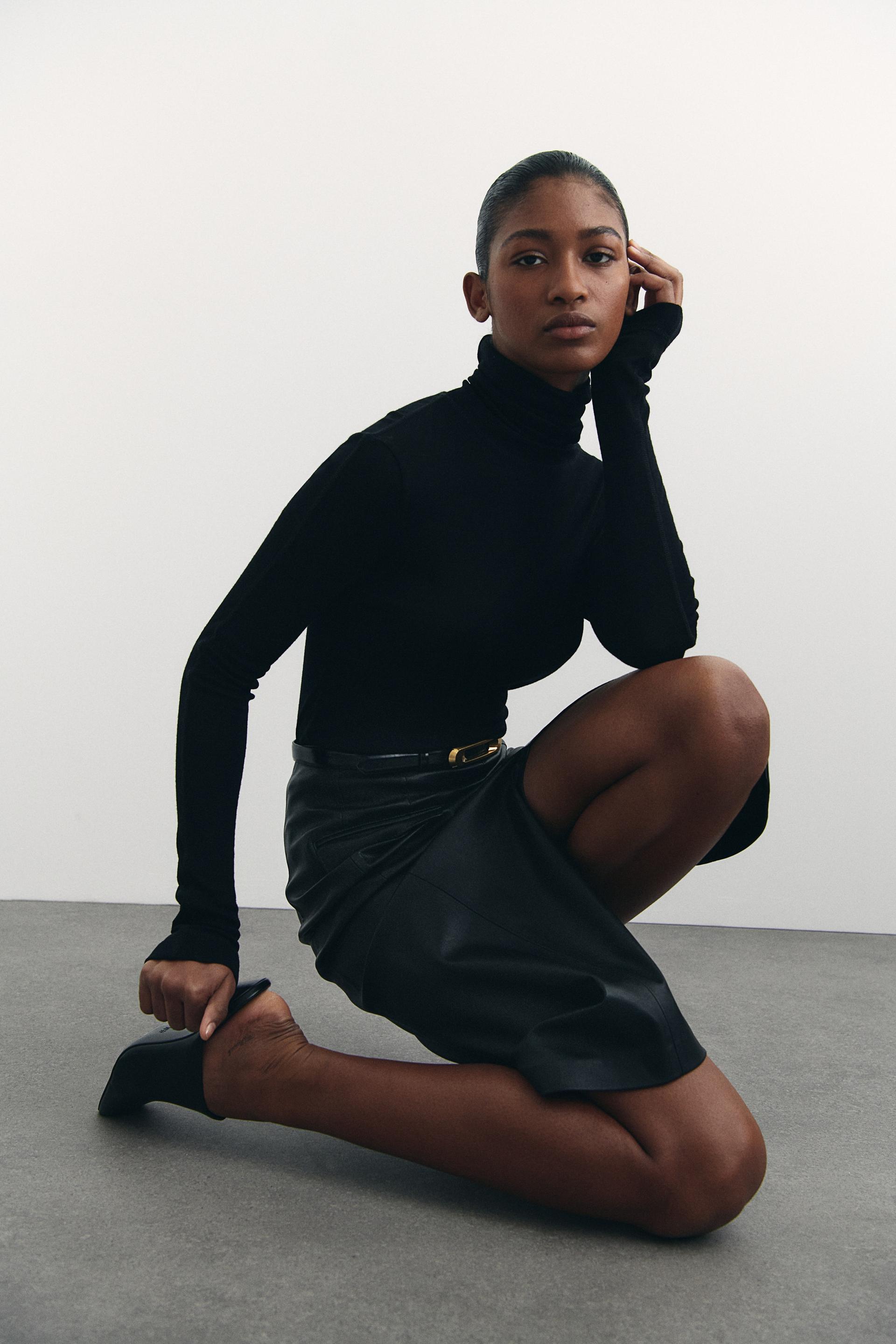 coated pencil skirt