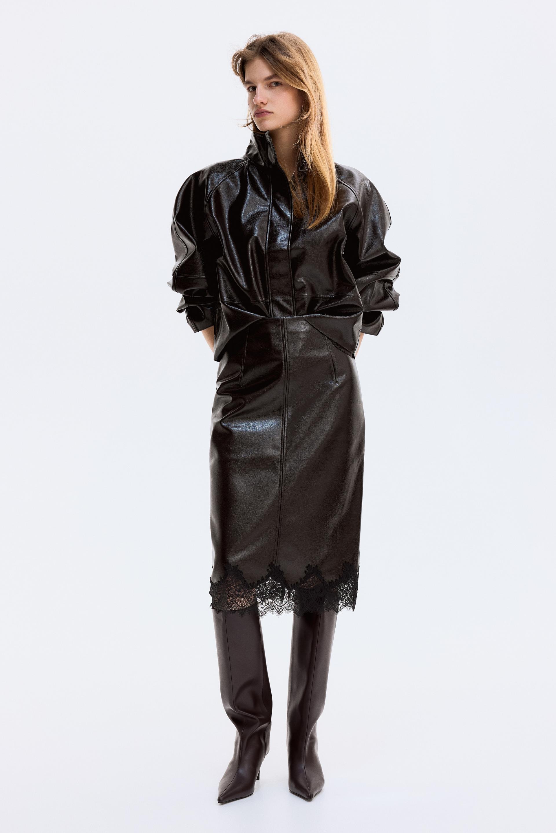 coated pencil skirt