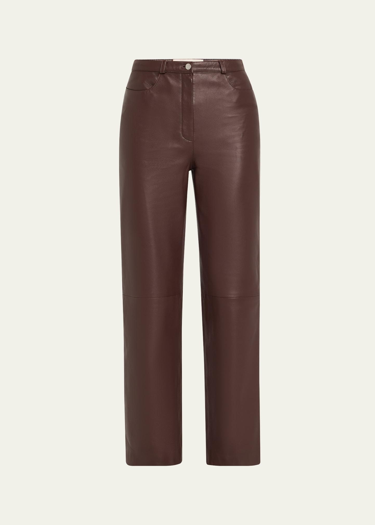 cobe leather straight-leg pants