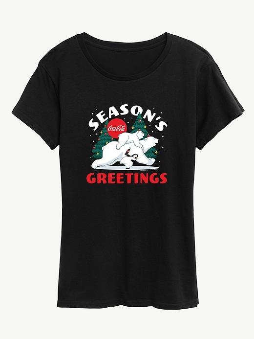 coca cola  polar bears short sleeve graphic tee