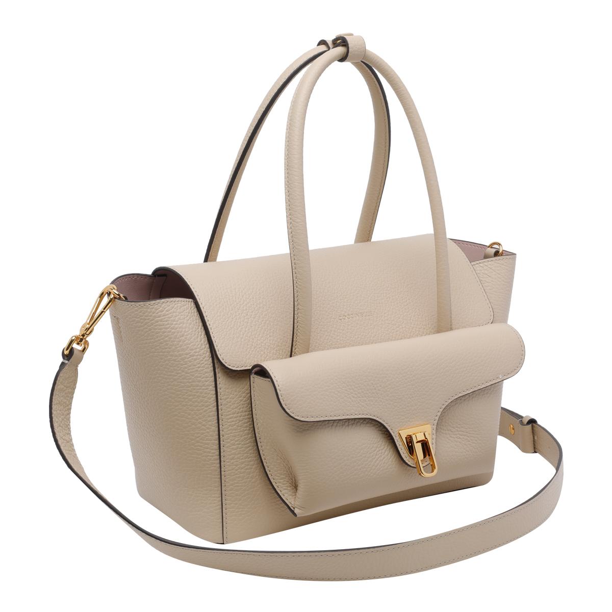 coccinelle bags beige calf leather - women