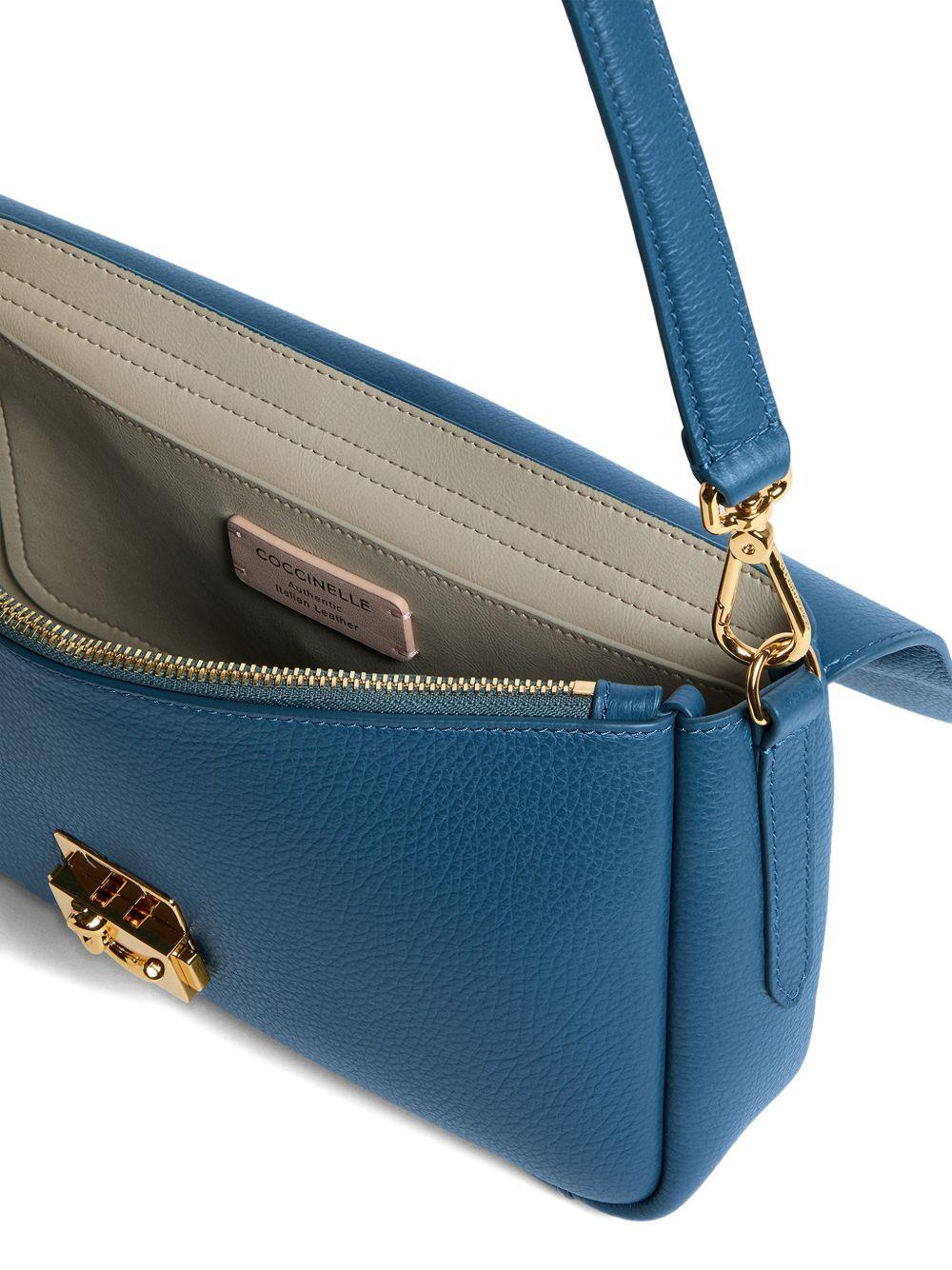 coccinelle bags deep blue authentic italian leather - women