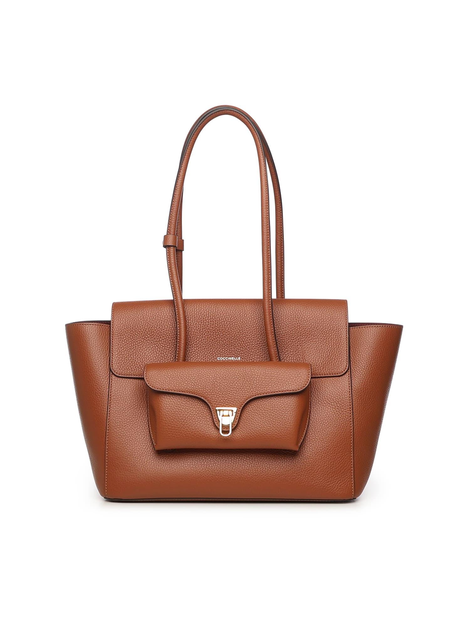 coccinelle beat leather tote bag
