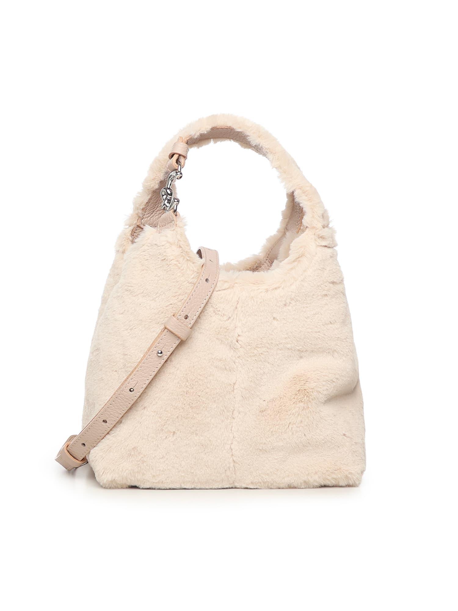 coccinelle c-easy bag in faux fur and leather