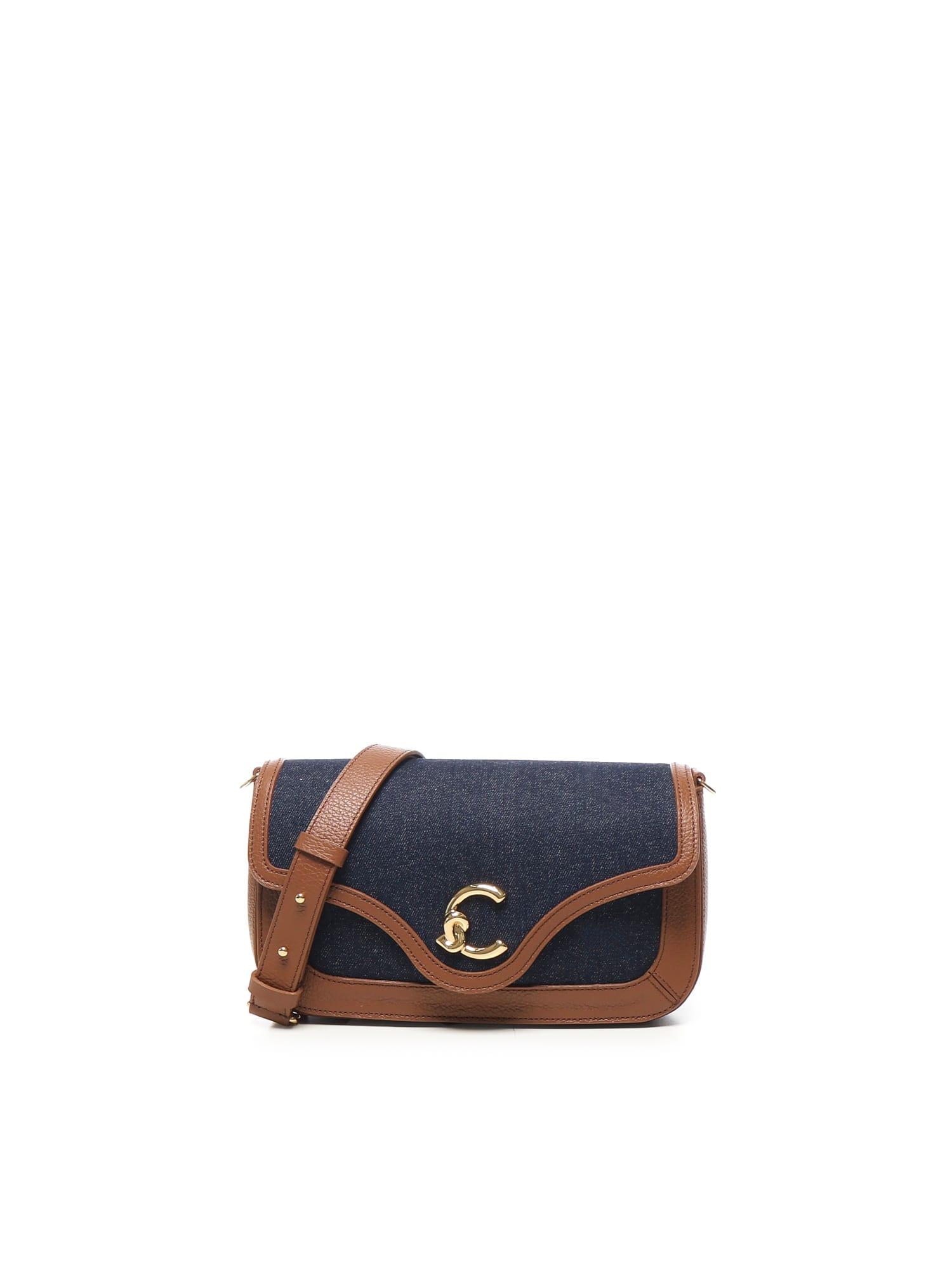 coccinelle c-me denim medium bag