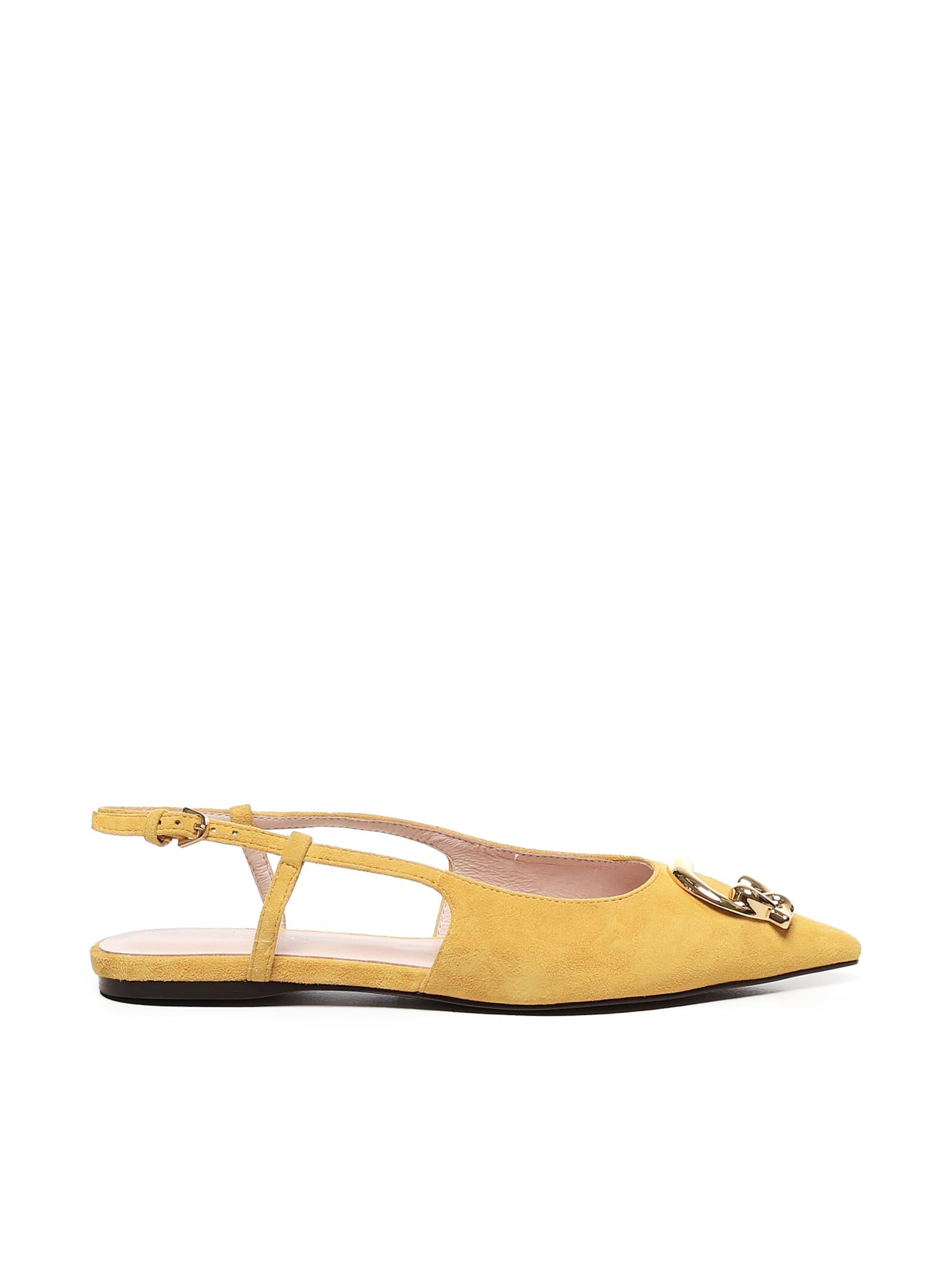 coccinelle c-me flat slingback in suede
