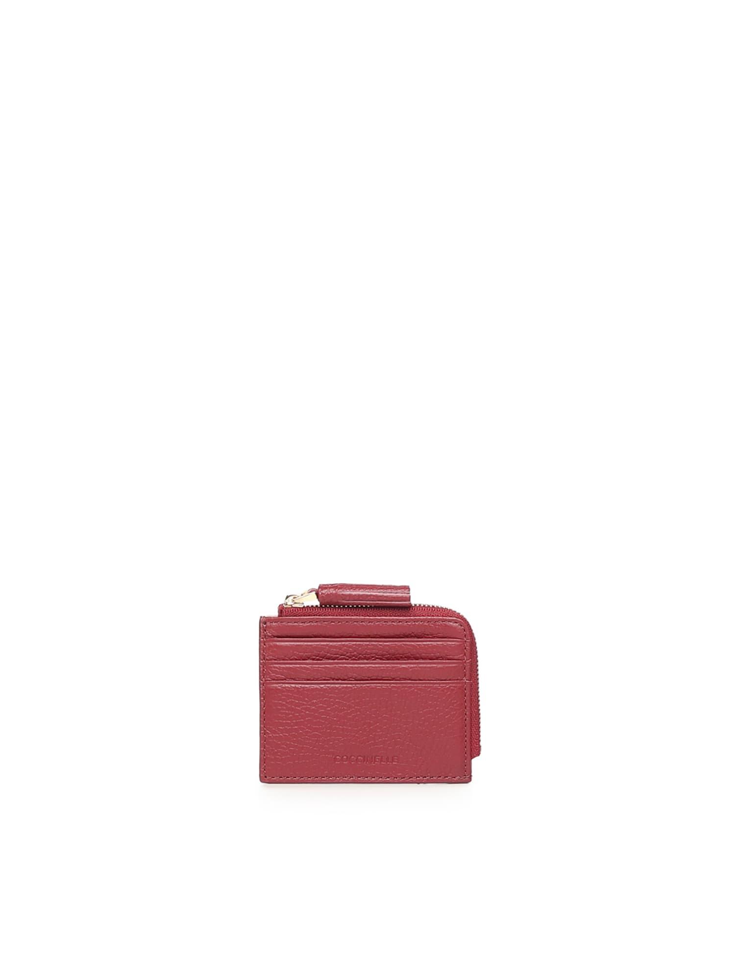 coccinelle leather card holder