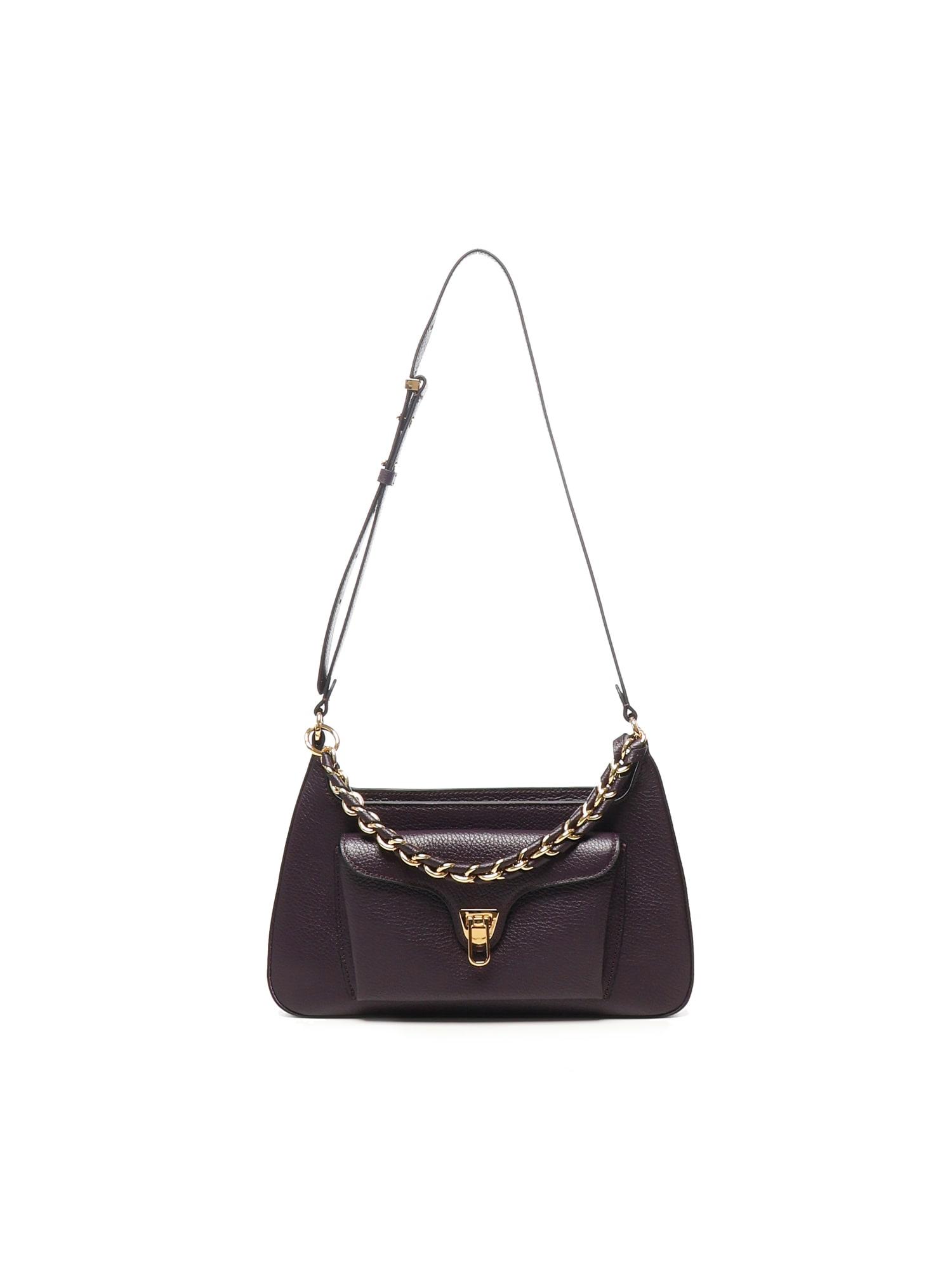 coccinelle leather shoulder bag
