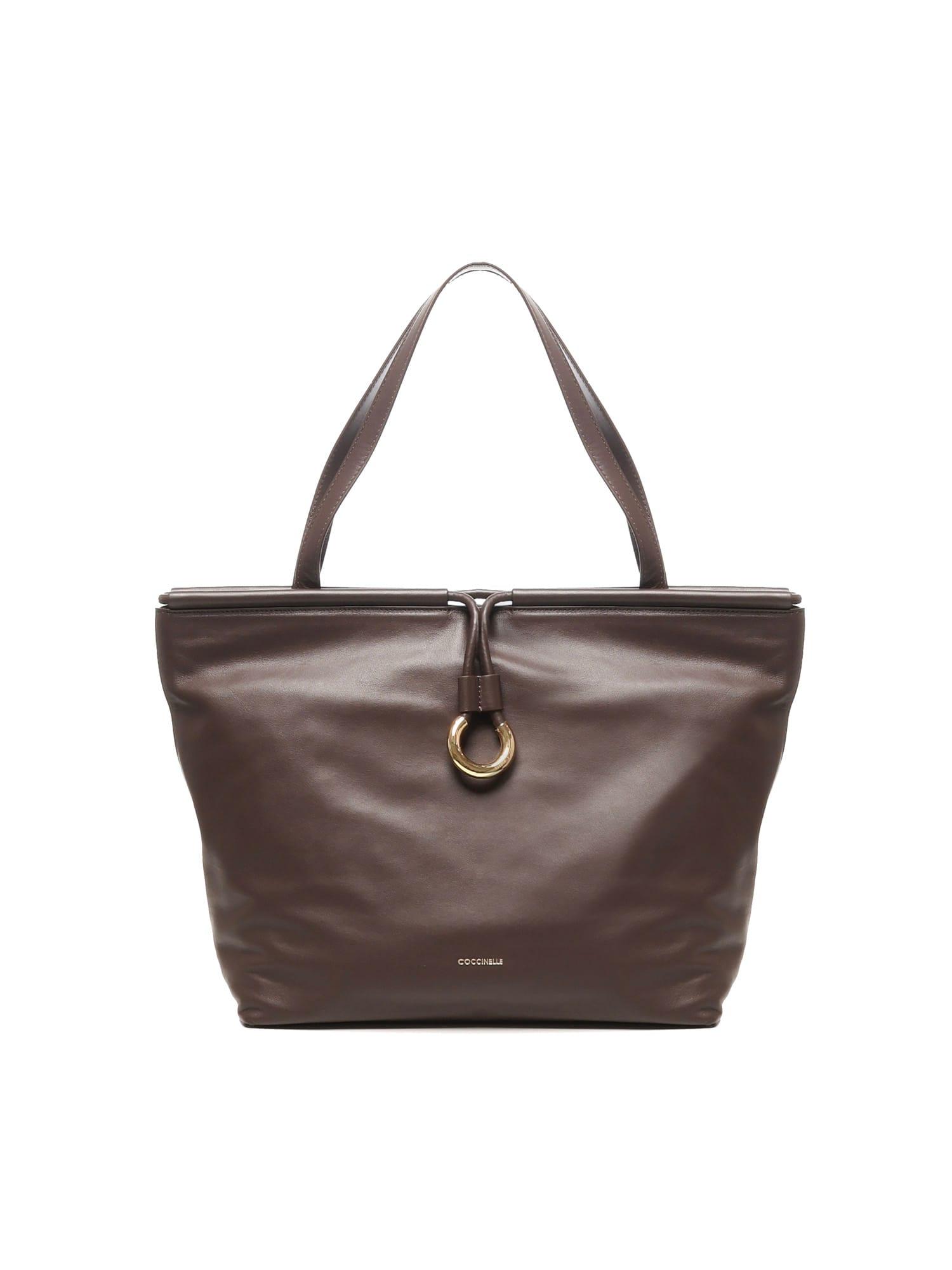coccinelle leather tote bag