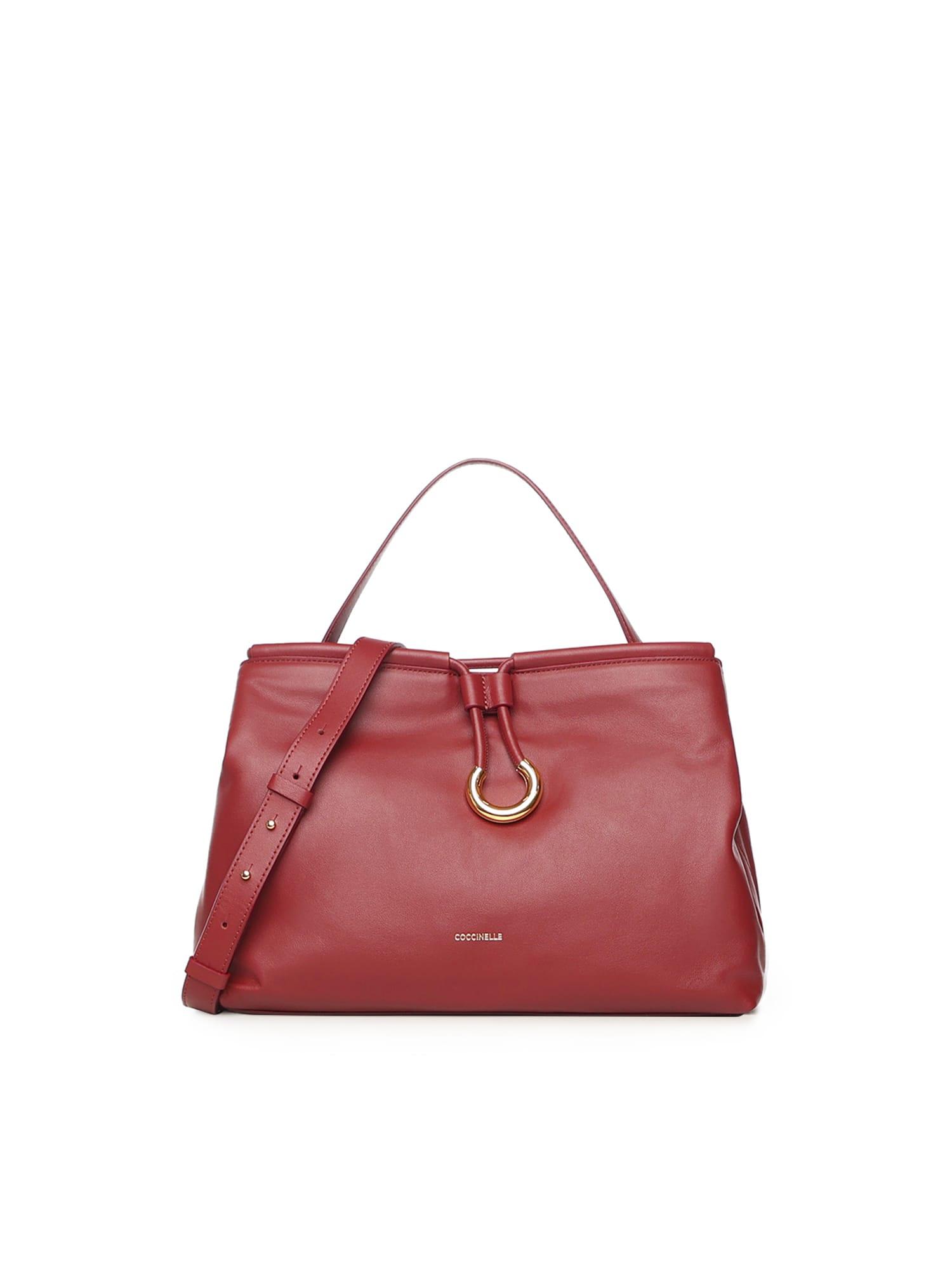 coccinelle leather tote bag