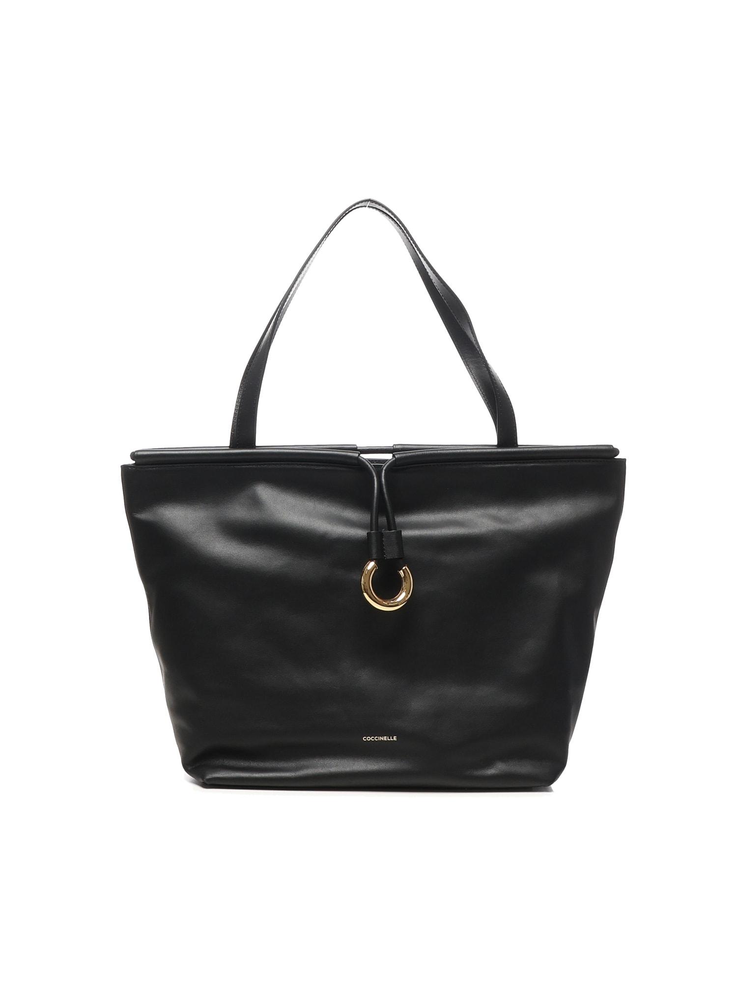 coccinelle leather tote bag