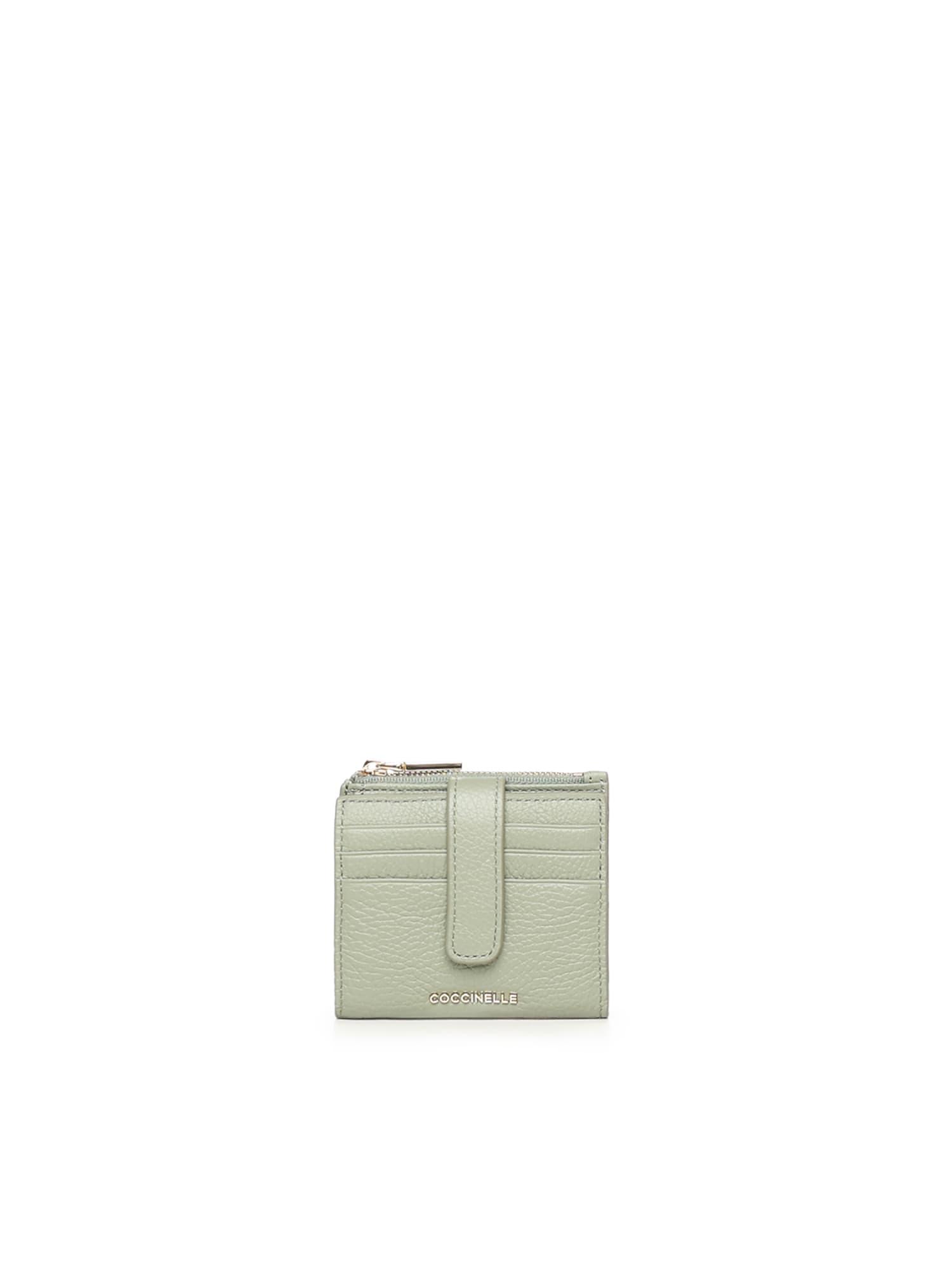 coccinelle metallic soft mini wallet