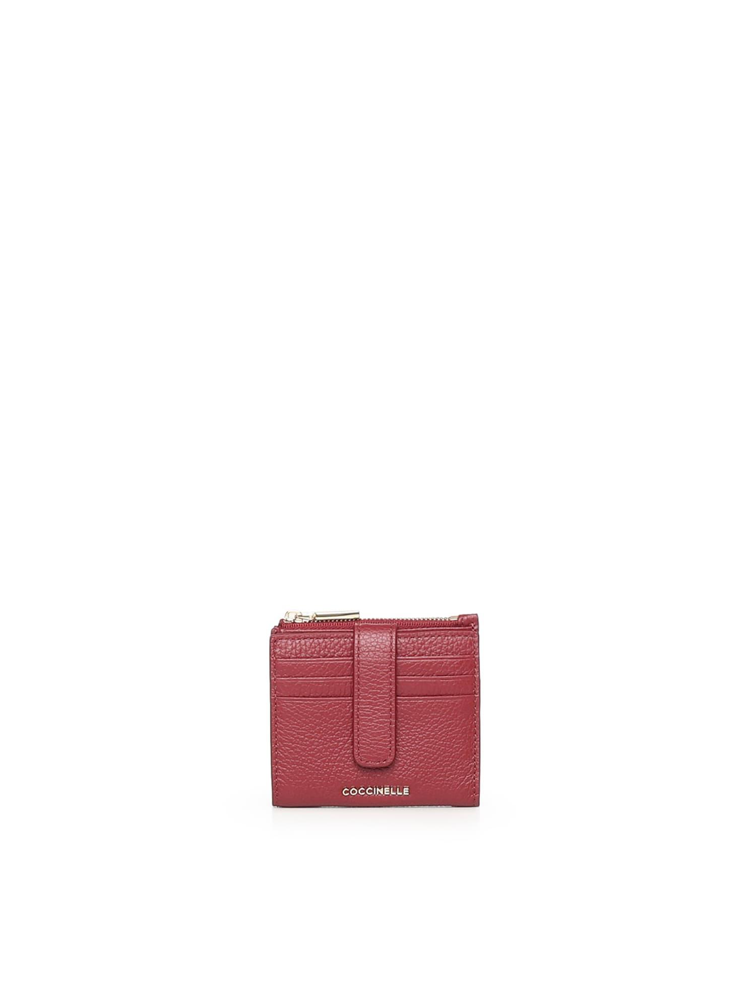 coccinelle metallic soft mini wallet