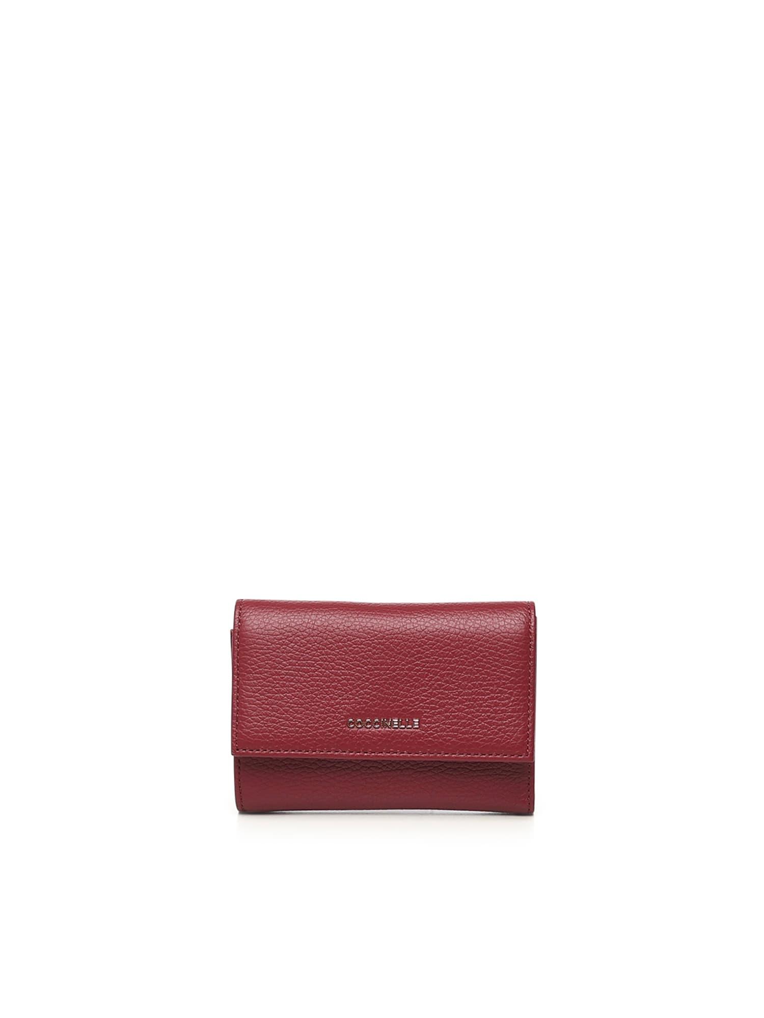 coccinelle metallic soft wallet
