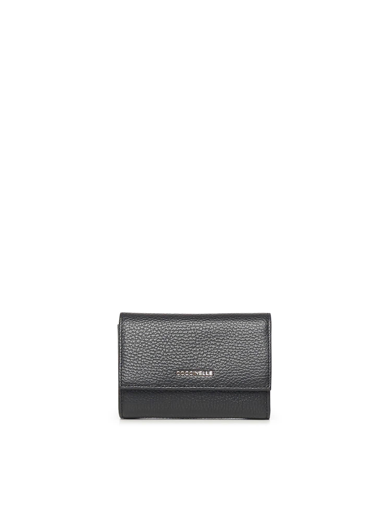 coccinelle metallic soft wallet