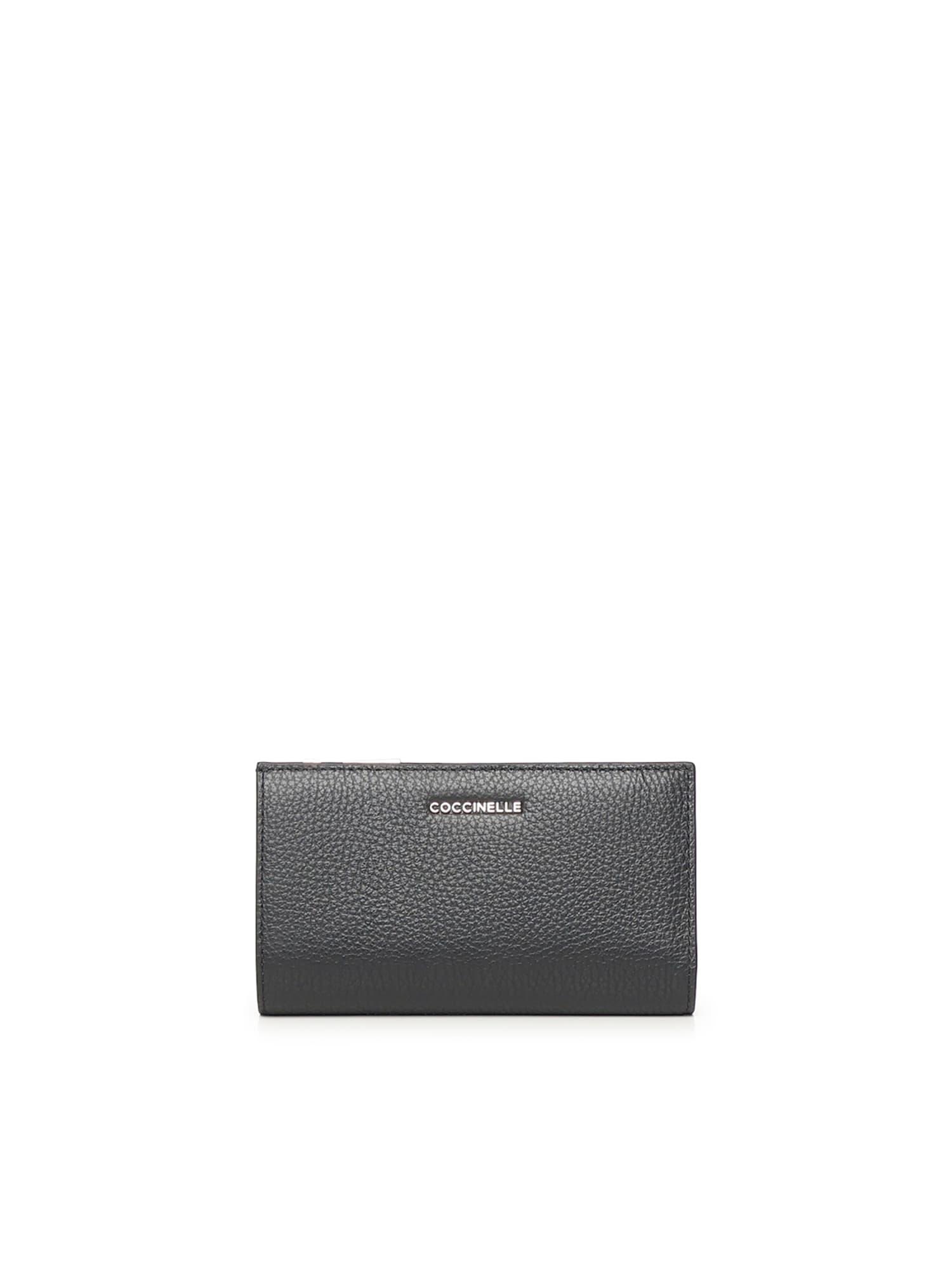 coccinelle metallic soft wallet