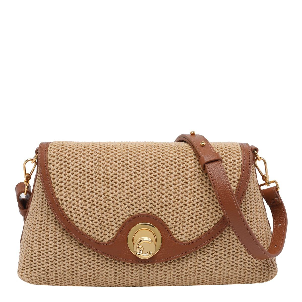 coccinelle nikila straw crossbody bag