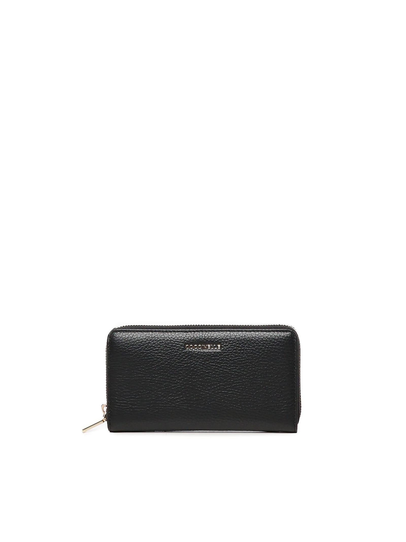 coccinelle soft metallic wallet