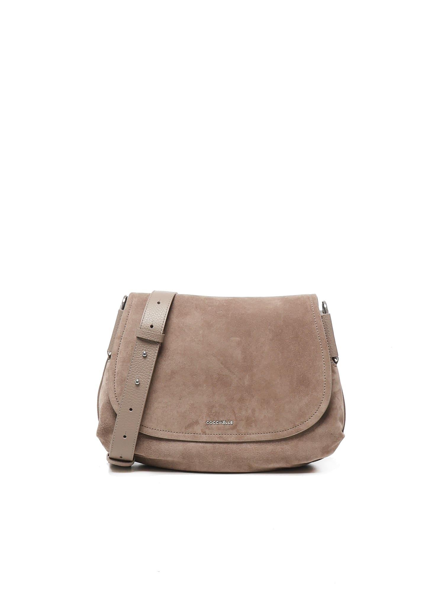 coccinelle suede shoulder bag