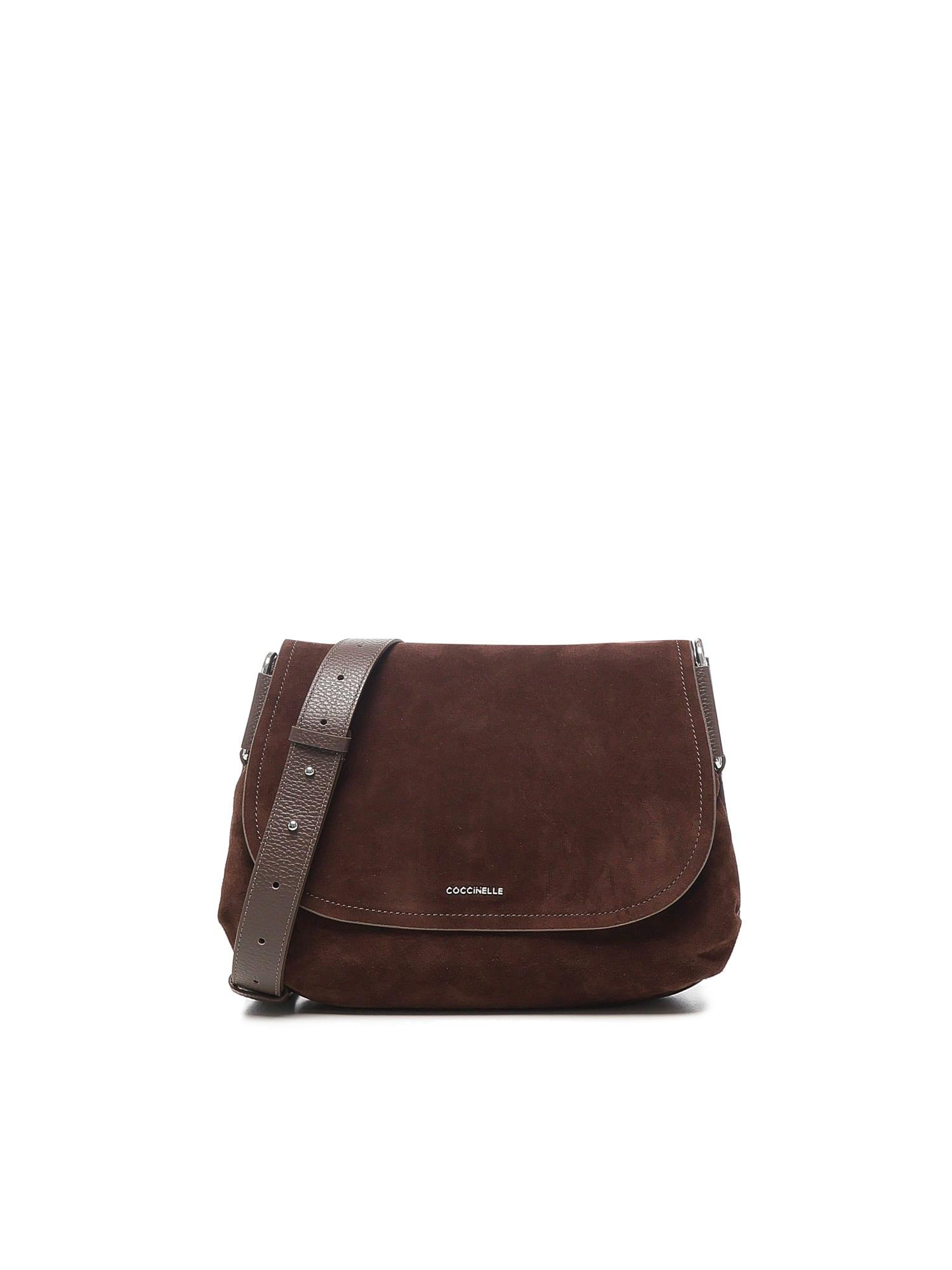 coccinelle suede shoulder bag