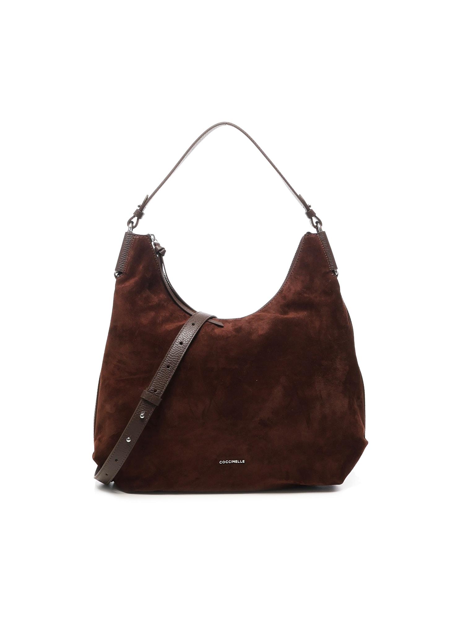 coccinelle suede tote bag