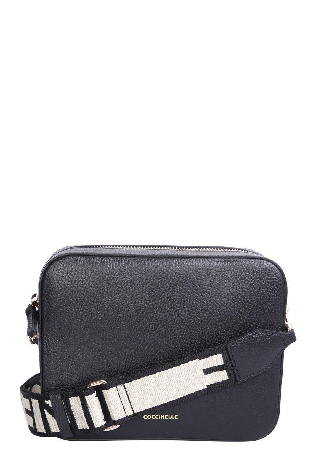 coccinelle tebe logo printed small shoulder bag