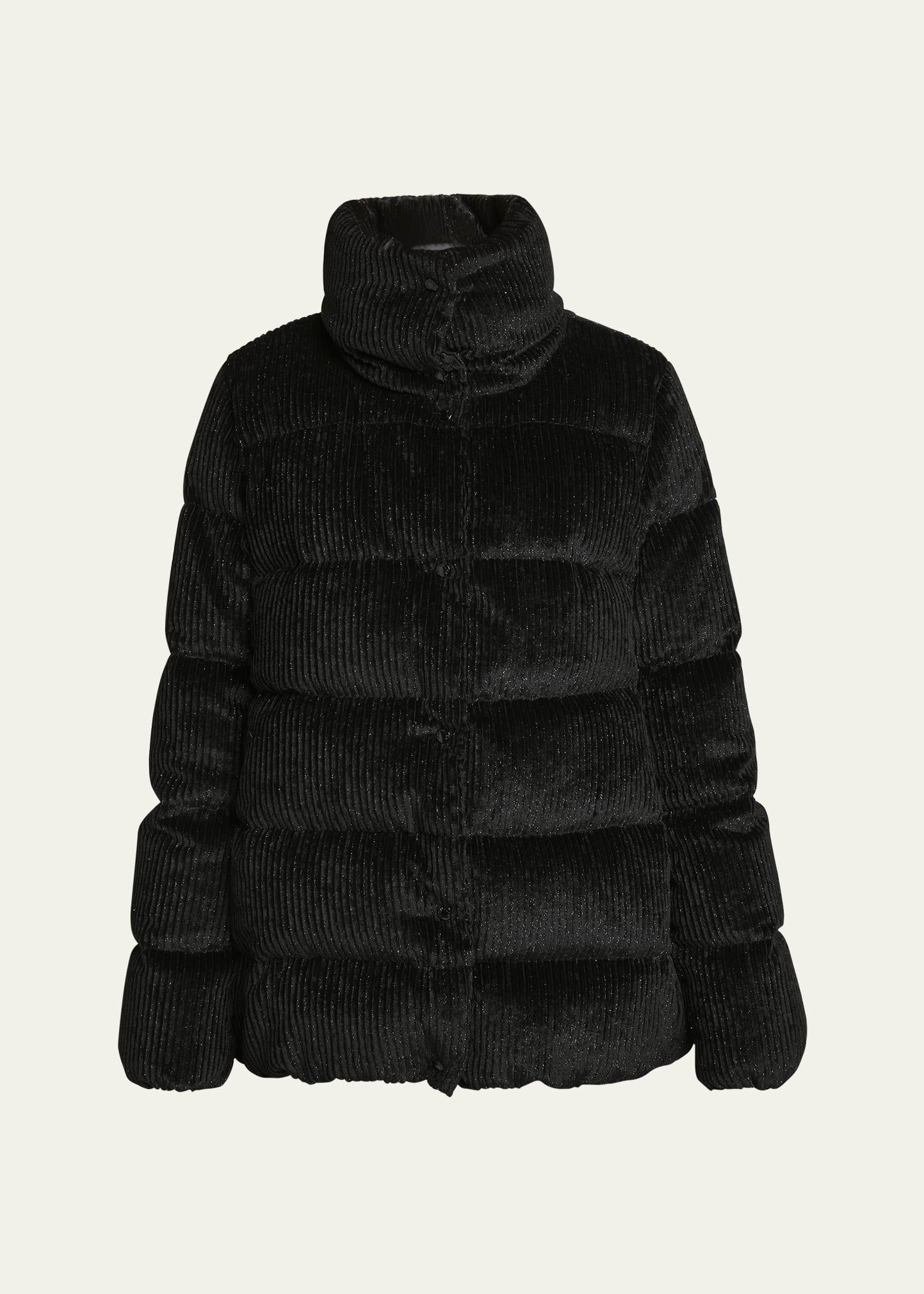 cochevisse metallic velvet corduroy puffer jacket